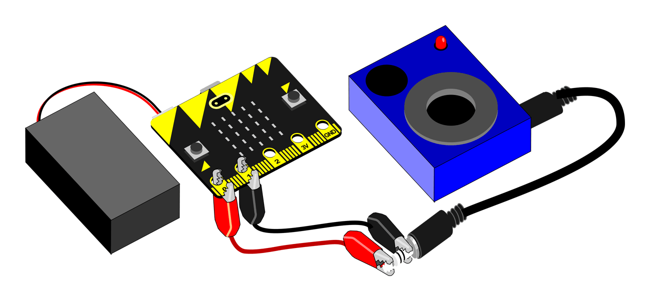 microbit attached to amp